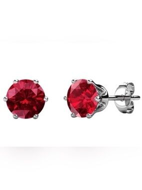 Cate & Chloe January Birthstone 18k White Gold Plated Women's Stud Earrings 1ct
